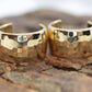 14k Gold Small HOOP Earrings. Hammered Texture Hoop Gloss earrings. st(71/87)