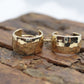 14k Gold Small HOOP Earrings. Hammered Texture Hoop Gloss earrings. st(71/87)