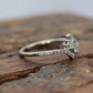 Ever Us diamond Bypass ring. 14k white gold with diamond accents. Size 6 Stock(109/25)