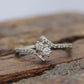 Ever Us diamond Bypass ring. 14k white gold with diamond accents. Size 6 Stock(109/25)