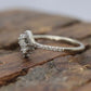 Ever Us diamond Bypass ring. 14k white gold with diamond accents. Size 6 Stock(109/25)