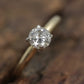 14k Round Diamond Solitaire Ring . Petite 0.28ct Diamond Engagement Ring. ST(195/50)
