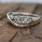 14K Diamond Bypass ring. Diamond Cluster Wave Abstract wedding band. Infinity Band. st(149/50). Sz 8