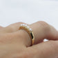 14k Pearl Cluster ring. Straight Pearl Cluster Band. st (69/00)