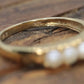 14k Pearl Cluster ring. Straight Pearl Cluster Band. st (69/00)