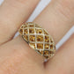 10k Citrine Cluster with Cage band. Citrine cocktail statement ring or Wedding band st(149/50)