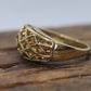 10k Citrine Cluster with Cage band. Citrine cocktail statement ring or Wedding band st(149/50)