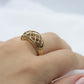 10k Citrine Cluster with Cage band. Citrine cocktail statement ring or Wedding band st(149/50)