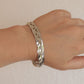 Vintage HEAVY Sterling Silver 925 Braided Herringbone Chain Bracelet 10mm and 22in 13.9g st(10/06)