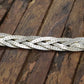 Vintage HEAVY Sterling Silver 925 Braided Herringbone Chain Bracelet 10mm and 22in 13.9g st(10/06)