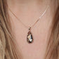 14k Rose Flower setting and a Smoky Quartz Pendant. Engraved and Stamped ROSE Necklace st(63/25)