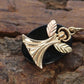 Black Hills Gold Angel Onyx Pendant. 10k multi tone Black Hills Gold Guardian Angel Pendant (58/65)
