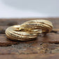 14k Gold Puffed Hollow HOOP Earrings. Textured and Engraved Twisted Design Earrings. st(71/88)