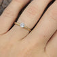 14k Round Diamond Solitaire Ring . Petite 0.28ct Diamond Engagement Ring. ST(195/50)
