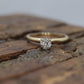 14k Round Diamond Solitaire Ring . Petite 0.28ct Diamond Engagement Ring. ST(195/50)
