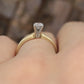 14k Round Diamond Solitaire Ring . Petite 0.28ct Diamond Engagement Ring. ST(195/50)