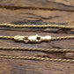14k Rope Necklace. 14k Long Rope Necklace. 3.5grams 16in length 1.5mm width st(57/50)