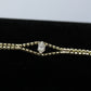 14k Diamond Marquise Solitaire Bracelet. 14k yellow gold snake double chain. One of a kind. st(178/25)