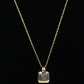 14k Diamond Pave Square Pendant and Necklace. st(74/75)