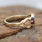 Black Hills Gold Ring with Ammolite gem . 10k Black Hills Gold Ammolite Pear cut band. Vintage Black Hills gold. st(71/30)