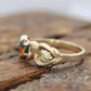 Black Hills Gold Ring with Ammolite gem . 10k Black Hills Gold Ammolite Pear cut band. Vintage Black Hills gold. st(71/30)