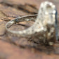 Swiss Blue Topaz Ring. 14k White Gold Filigree Design.  Art Deco 1920 Era. Statement band. st(173/65)