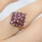 Ruby Cluster 10k Gold Ring. Dome Marquise Shape. st 97/75
