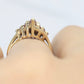 Ruby Cluster 10k Gold Ring. Dome Marquise Shape. st 97/75