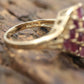 Ruby Cluster 10k Gold Ring. Dome Marquise Shape. st 97/75