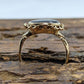 Oval Onyx ring. 10k ornate gold frame onyx ring. Mourning ring. St(103/50)