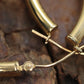 14k Gold Puffed Hollow HOOP Earrings. Large HOOP earrings by JCM Jacmel. Wide Hoops. st54/63