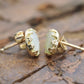 Mother of Pearl  14k Gold Stud drop Earrings. MOP st(18/68)