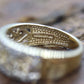 14k Diamond Dome band. Diamond Filigree Intricate Detail Open scroll ring. Baguette and Round diamonds. st(126/50)