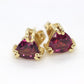 14k Tourmaline Stud Earrings. Rubellite Pink Tourmaline Trillion Cut Stud Prong earrings. st(30/66)
