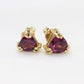 14k Tourmaline Stud Earrings. Rubellite Pink Tourmaline Trillion Cut Stud Prong earrings. st(30/66)