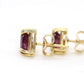 14k Tourmaline Stud Earrings. Rubellite Pink Tourmaline Trillion Cut Stud Prong earrings. st(30/66)