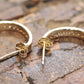 14k Gold Half HOOP Diamond Earrings. 14k Polish Gloss Channel Set Diamonds earrings. 0.45ctw diamonds. st103/50