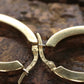 18k Gold Puffed Hollow Box HOOP Earrings. Square Cube HOOP earrings. st92/11