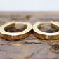 18k Gold Puffed Hollow Box HOOP Earrings. Square Cube HOOP earrings. st92/11