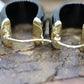 14k Carved Onyx Hoop Earrings. Carved Gemstone MILOR Italy Hoop earrings. st(30/67)