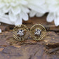 18k JABEL Diamond Stud earrings. Vintage Ornate Filigree design. st138/11