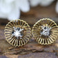 18k JABEL Diamond Stud earrings. Vintage Ornate Filigree design. st138/11