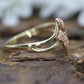 14k Flower Plumeria Diamond ring. Plumeria Ring 14k Rose Gold / Yellow Gold. Satin Textured. st48/87