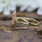 14k Flower Plumeria Diamond ring. Plumeria Ring 14k Rose Gold / Yellow Gold. Satin Textured. st48/87