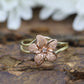 14k Flower Plumeria Diamond ring. Plumeria Ring 14k Rose Gold / Yellow Gold. Satin Textured. st48/87
