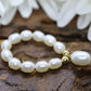 Pearl Stretchable Flexible Ring. Freshwater Pearl stretch band. 14k Pearl ring. st(13/41)