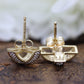 14k gold Diamond cross X stud earrings. Criss X diamond ring. st(92/11)