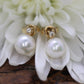14k Pearl and Diamond stud earrings. Elegant and Dainty Pearl diamond studs. st(28/75)