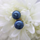 14k Gold Blue Bead stud earrings. Disco BALL stud earrings. st(28/75)