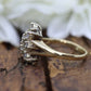 Vintage 14k Yellow Gold Ring. Round Diamond Cluster Ring. Waterfall diamond. 0.40ctw Engagement Ring. sz 3.5 st161/11